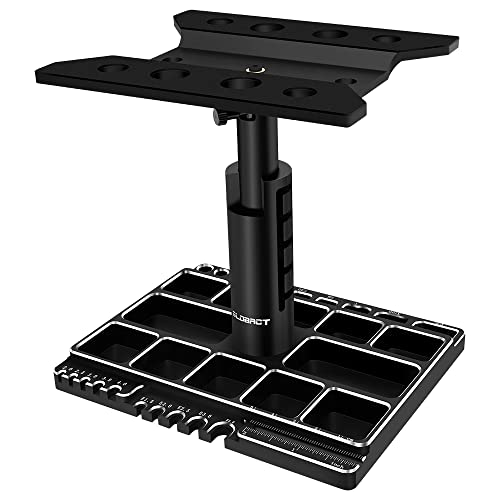 GLOBACT Multi RC Car Stand RC Repair Tool for 1/8 1/10 1/18 RC Car, Black | 360 Switch Rotation, 5 Levels Height Lift or Lower