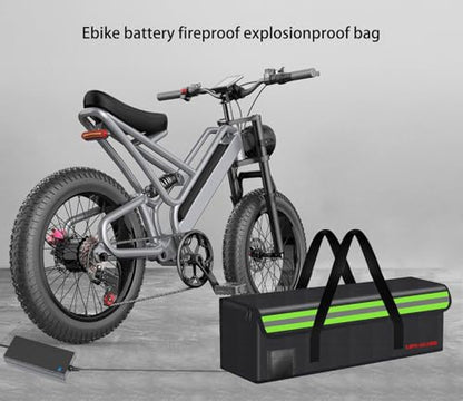 Lipo Battery Safe Bag Large Capatity Fireproof Bag for Ebike Lipo Battery Other Batteries Storage Charging Transport Home Office Travel Safe Storage Pouch - size: 420*140*130mm