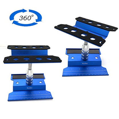 RC Car Work Stand Aluminum Repair Workstation 360 Degree Rotation Lift Lower w/Screw Tray for 1/8 1/10 1/12 1/16 Scale Traxxas TRX4 Axial Arrma Redcat Losi RC Crawler Monster Truck Buggy