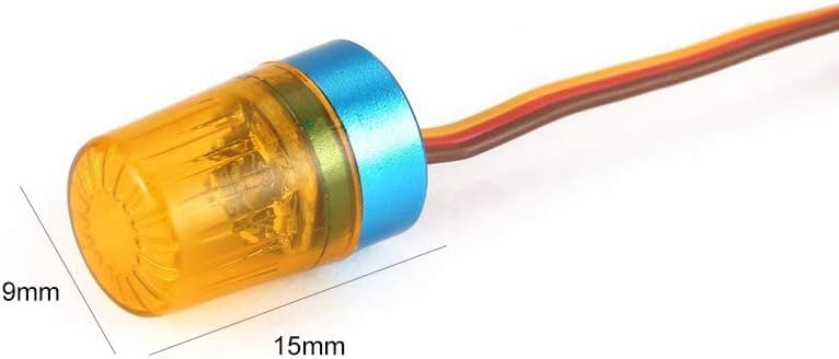 2PCS Ultra Bright LED Police Light Rotating Flash Alarming Strobe Lamp 5Modes for 1/8 1/10 1/14 RC Car Firefighting Ambulance Crawler Truck Lighting for CC01 D90 SCX10(Yellow,9x15mm) - color: 9x15mm,2Yellow