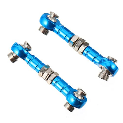 LIFKOME 2pcs Rc Adjustable Tie Rods for Car Truck Pull Rod Linkages with Polished Finish Convenient Installation for Enhanced Steering Performance