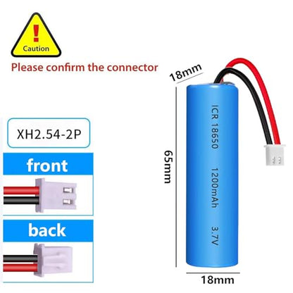 3Pack 3.7V 1200mAh Rechargeable Lithium Ion Battery Pack Li-ion Cell XH2.54-2P Plug with USB Charger for Remote Control Cars DIY Replacement - size: 3Pack