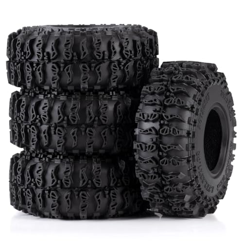 4PCS 1.3" Beadlock Tires with Foam Insert for 1/18 1/24 Axial SCX24 AX24 TRX4M RC Crawler Truck Car Upgrade Parts (B Style) - color: *B Style