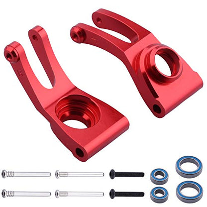 Hobbypark Aluminum Front Steering Block Knuckles & C-Hubs Caster Blocks & Rear Hubs for Arrma 1/10 Granite 4X4,Typhon, Big Rock, Senton, Replace AR330442 AR330467 AR330469 (Red) - color: Red
