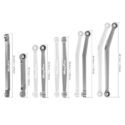 Steering Links & Body Links Set, CNC Metal Linkage High Clearance Chassis Links Upgrade Parts for Axial SCX30 1/30 RC Crawler(Titanium)