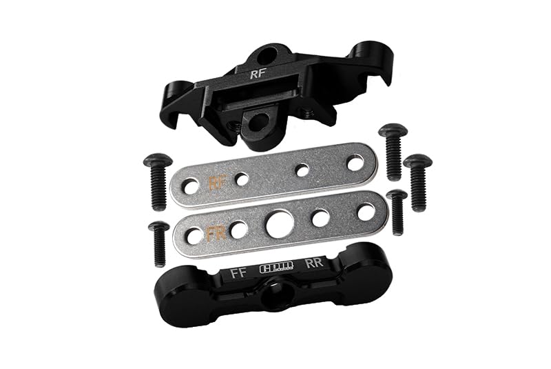 GPM 7075 Alloy Rear Tie Bar Mounts & Suspension Pin Retainers for TRAXXAS 1/10 4Wd Maxx Monster Truck -89076-4 - color: Black