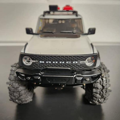 Metal Front & Rear Bumper with Lights, Front | For 1/24 Axial SCX24 AXI00006 Bronco, RC Crawler Car - color: Front