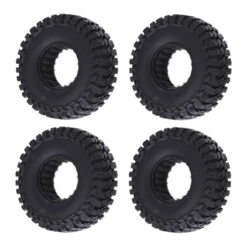 RC Crawler Car Rubber Tires Premium Quality Soft Tadpole Pattern 1.0in 55x19mm with Sponge Inner for Axial SCX24 FMS FCX24 AX24 1/24 1/18 Scale Off Road Climbing Replacement Parts