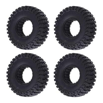 RC Crawler Car Rubber Tires Premium Quality Soft Tadpole Pattern 1.0in 55x19mm with Sponge Inner for Axial SCX24 FMS FCX24 AX24 1/24 1/18 Scale Off Road Climbing Replacement Parts