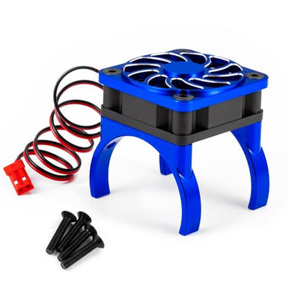 LSG ESC Heat Sink Cooling Fan for Tra-xxas 1/16 Mini Maxx/Slash XRT VXL 3S | Aluminum Alloy 1/8 Jato 2S 4S RC Car Upgrade Parts - Blue - color: Blue