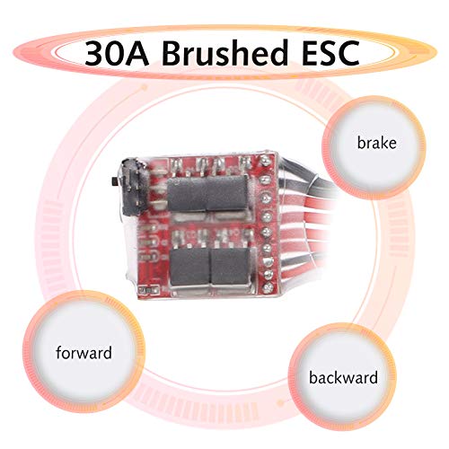 GoolRC 2PCS 30A ESC Brushed Electric Speed Controller Forward Reverse Brake Dual Way ESC for 130 180 260 Motor 1/16 1/18 1/24 Car Boat Tank