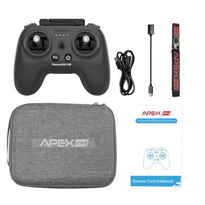 APEX RC Radio Transmitter ，FPV Controller with VR70 and ELRS 2.4G V3-V3.3,Supports FPV Simulators,No dongle Required,Suitable for Beginners,Built-in HF Head with 500mW,2000 mAh,G-129