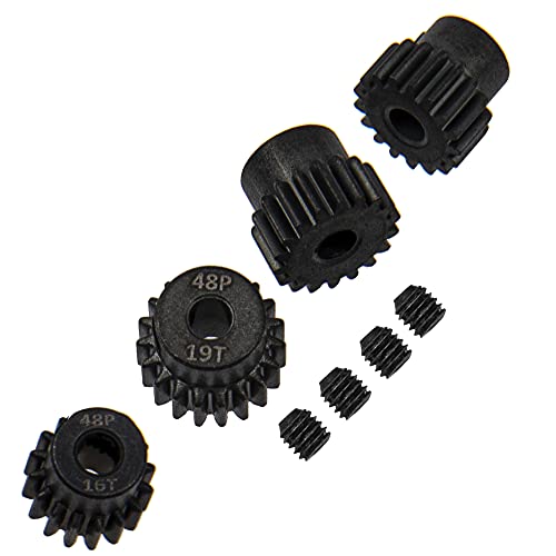 ShareGoo 48P Pinion Gear Set 16T 17T 18T 19T 3.175mm RC Motor Gear Compatible with Traxxas Redcat Tamiya Losi Arrma Axial SCX10 1/10 RC Crawler Car