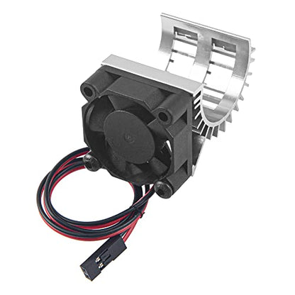 ShareGoo Aluminum 380 390 Motor Heatsink with Cooling Fan Electric Engine Heat Sink Compatible with HSP HPI Wltoys Himoto Redcat 1/16 1/18 RC Car (Silver) - style: Silver