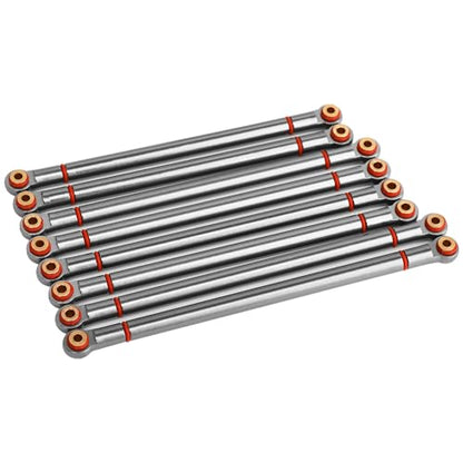 8pcs Aluminum Alloy Link Rod 313mm Wheelbase Chassis Linkage for 1/10 Axial SCX10 RC Car Crawler Upgrade Parts