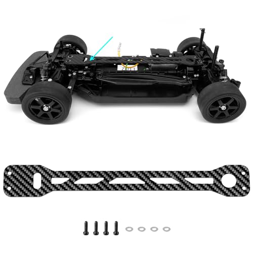 RC Carbon Fiber Battery Mount Plate Battery Retaining Mount Plate Battery Holder Strap Compatible with Tamiya TT02 1/10 RC On Road Touring Car Upgrade Parts