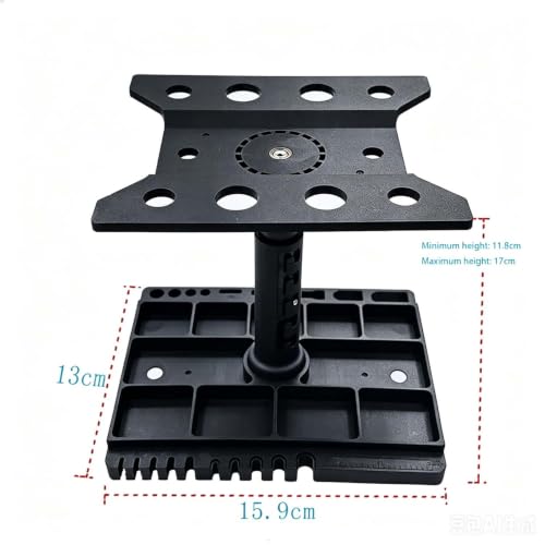 RC Car Work Stand Repair Workstation 360 Degree Rotation Lift Lower w/Screw Tray Tools for 1/10 1/12 1/16 Scale Wltoys HBX Traxxas RC car etc