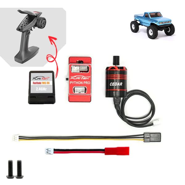 FURITEK Torpedo BRUSHLESS Power System for REDCAT ASCENT-18 Included Python Pro ESC & Cedar Motor - 1/18 RC Car, RC Rock Crawler Electronics (FUR-2530 (Motor, ESC & Receiver))