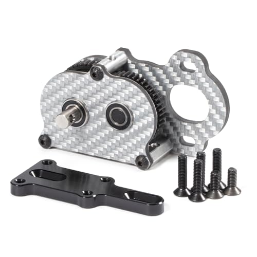 Carbon NOD Transmission Straight Axle Gearbox for Scaler Sportsman, Silver | Ultra Lightweight Low-CG Design, with Aluminum Axial 3 Gear Adapter Plate, Fits 48P Pinions from 9T to 17T - color: Silver