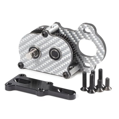Carbon NOD Transmission Straight Axle Gearbox for Scaler Sportsman, Silver | Ultra Lightweight Low-CG Design, with Aluminum Axial 3 Gear Adapter Plate, Fits 48P Pinions from 9T to 17T - color: Silver