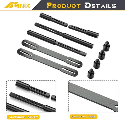 Alum Body Post Mount Front & Rear Shell Column for for Axial SCX10 II 90046 90047 1/10 RC Upgrades Part Black - color: Black