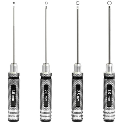 Hex Driver Set 1.5/2.0/2.5/3.0mm, RC Screwdriver Kit | Alloy Steel Bits & Magnetic Tips, Quick-Change Allen Wrench, RC Car Tool for RC Cars, Drones, Robots and Mini Crawlers - color: Black-2