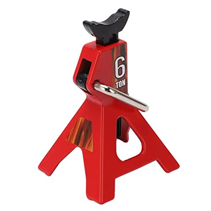 VGEBY RC Jack Stand, Adjustable Height Simulation Decorative Accessory Mini Lifting Jack for SCX10 D90 1/10 RC Car (Red)