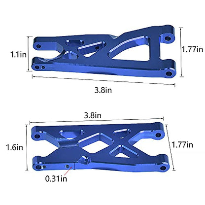Globact Aluminum Front & Rear Suspension Arms Set for 1/10 Arrma Granite 4X4/Senton/Rc Short Course Truck Upgrade Parts Replacement of AR330443 AR330516 Option Parts(Blue) - color: Blue