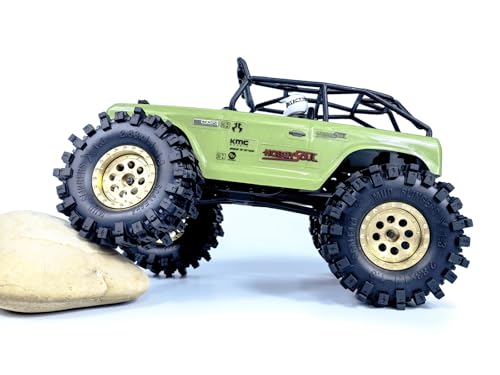 Brass 1.3 Beadlock Wheels Heavy 68g/Rim Fits TRX4M SCX24, 4-Pack | adjustable offset Brass color rims with 7mm hex hub, upgrade accessory parts for 1/18 & 1/24 micro RC crawlers - color: Brass