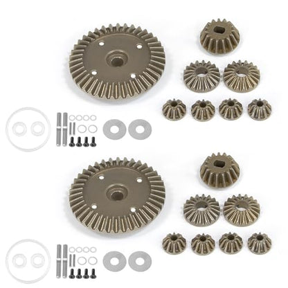 Metal Differential Gear Set Universal for Both Front and Back for Tamiya XV-02/TT-02/MB-01/XM-01/BT-01 1/10 RC Car Upgrade Parts Accessories (2 Sets of Gears) - color: 2 sets of gears