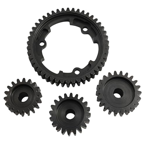 Hardened Steel Spur Gear Set with 18T 20T 22T Pinions for X-Maxx Maxx (46T) | 1/5 Scale,1/7 XO-1,1/10,E-Revo 2.0 VXL,Heavy Duty,Upgrade Parts,6447,High Strength,Wear Resistant - size: 46T