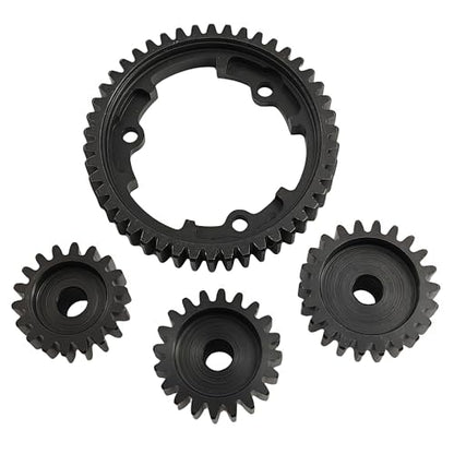 Hardened Steel Spur Gear Set with 18T 20T 22T Pinions for X-Maxx Maxx (46T) | 1/5 Scale,1/7 XO-1,1/10,E-Revo 2.0 VXL,Heavy Duty,Upgrade Parts,6447,High Strength,Wear Resistant - size: 46T