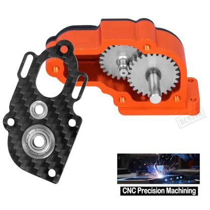 RC Carbon Fiber Frame Chassis w/Gearboxes Upgrades Part for 1/10 SCX10 SCX10 II 90046 90047 RC Crawler Car,Orange - color: Orange - Parts