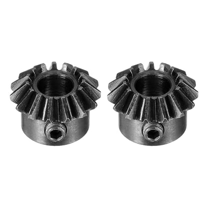 uxcell 2pcs Bevel Gear 0.8 Module 1:1 Reduction Rate 15T 5mm Hole Dia Bevel Pinion Gear 45# Steel, 45 Degree Steering Gear for Hardware Mechanical Rotation, Black - size: 5mm Bore