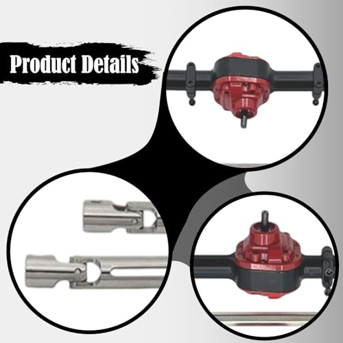Colaxi Metal Front Rear Axles Set for 1/12 Scale RC Crawler, MN82 MN82T MN82S MN82Pro LC79 Upgrade Drive Shafts, Black - color: Black