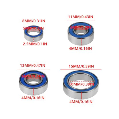 22pcs RC Rubber Sealed Bearing Kit Compatible with CC-02 Defender 90 G 500 Unimog 406