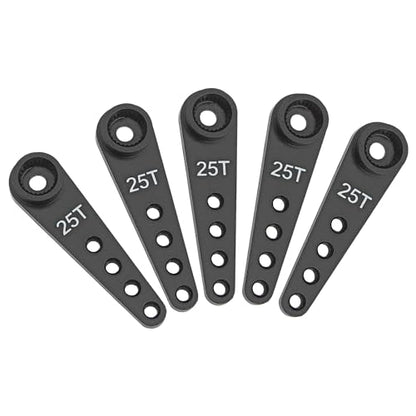 5Pcs ShareGoo 25T Servo Horn 37mm Metal 25 Teeth Extension Steering Arm Server Compatible with Futaba Savox Power HD HSP MG995 MG996 Servos for RC Car Truck (Black) - color: Black