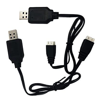FainWan 2pcs USB Charger Cable 1A with XH-3P Connector Compatible with Ho-sim Q903 Q905 Axi-al SCX10 2S 7.4V LiPo Battery RC Car Rock Crawler FPV Drone Quadcopter