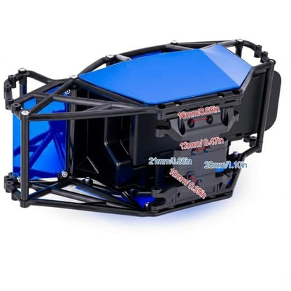 AMK RC Crawler Roll Cage, 1/10 Scale Nylon Rock Buggy Body Cage for Axial SCX10 SCX10 II, Durable RC Rock Crawler Upgrade Part (Blue) - color: Blue