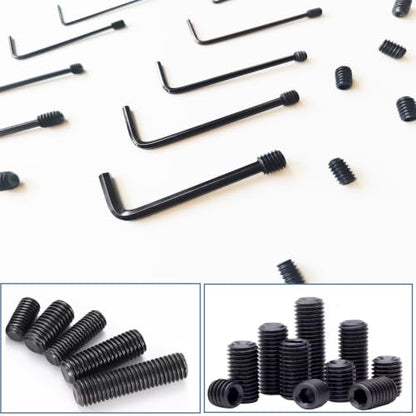 105Pcs Set Screws Assortment Kit, M3 M4 M5 M6 M8 for Daily Needs | 12 Sizes Metric Grub Screws, Set Screws for Repairing Bathroom Fixtures, Door Handles, Faucets, Furniture & DIY