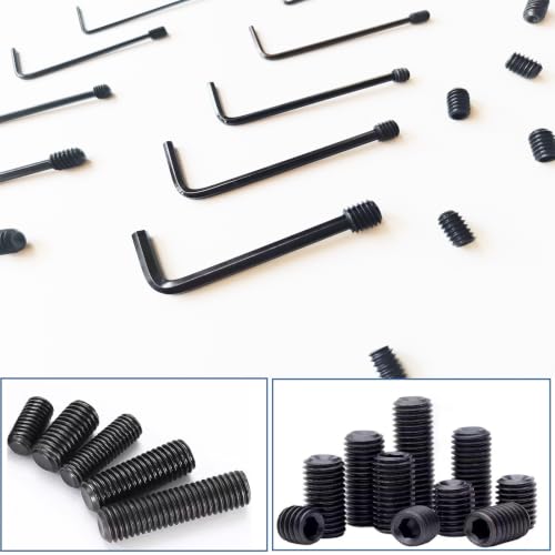 105Pcs Set Screws Assortment Kit, M3 M4 M5 M6 M8 for Daily Needs | 12 Sizes Metric Grub Screws, Set Screws for Repairing Bathroom Fixtures, Door Handles, Faucets, Furniture & DIY