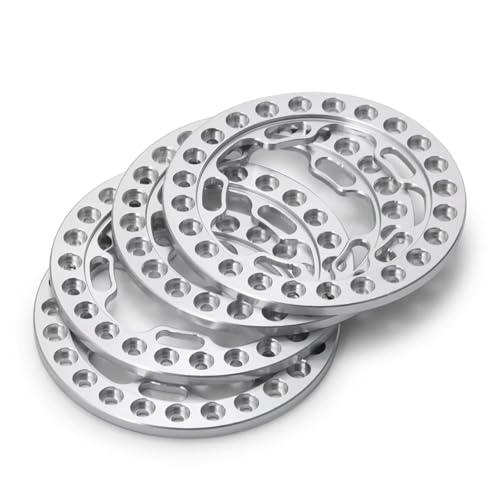 RC Models For TRX-4 For Axial For SCX10 D90 1/10 RC Crawler Car Model Parts 4Pcs/set Metal Alloy Replacement 1.9inch Beadlock Wheel(Silver) - color: Silver