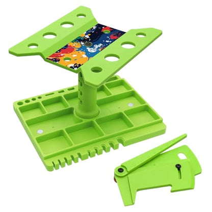 360 Degree Rotation RC Car Work Stand Lift Lower Repair Workstation with RC Car Ride Height Gauge for 1/10 1/12 1/14 1/16 Crawler Remote Control Car Truck Buggy, Green - color: Green