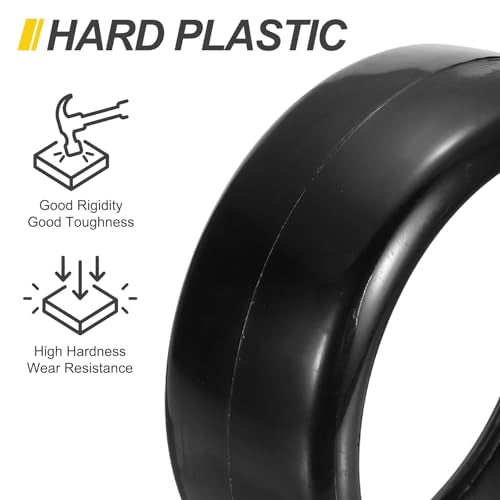 MECCANIXITY 2Pcs 1/10 RC On-Road Car Tyres, RC Drift Tires Hard Plastic Tyre Replacement for Remote Controlled Drifting Vehicles, Black