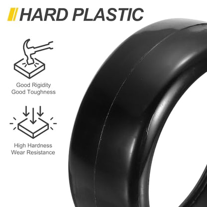 MECCANIXITY 2Pcs 1/10 RC On-Road Car Tyres, RC Drift Tires Hard Plastic Tyre Replacement for Remote Controlled Drifting Vehicles, Black