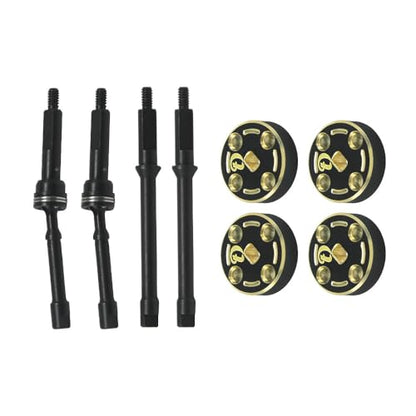 Hobby Details Aluminum Rear Axle Gear Box Skid Link Wheel Upgrade Set for 1/30 Axial SCX30 Jeep Wrangler RC Cars, Black and Gold (Hardening and CVD) - color: Hardening and Cvd