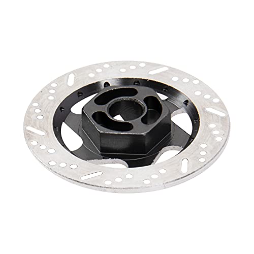 4Pack ShareGoo Metal 12mm Hex Hub Wheel Rim Tires Brake Disc Compatible with Traxxas Tamiya HSP HPI Redcat Racing 1/10 RC On-Road Car (Black) - color: Black