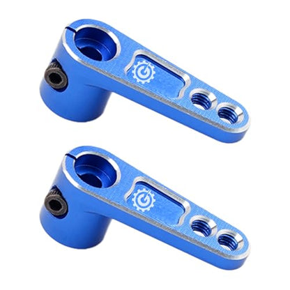 2PCS TGCWENG CNC Aluminum Alloy 25T Servo Horn 25 Teeth Steering Arm Horn Suitable with Losi Tamiya HPI HSP Redcat Axila SCX10 90046 TRX4 Etc 1/10 RC Crawler car (Blue) - color: Blue