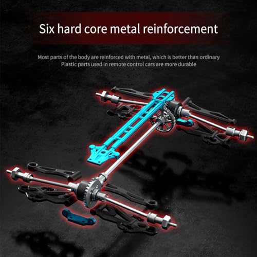 1:16 Fast RC Cars,50km/h Carbon Brush Motor High Speed RC Car for Adults, 4WD Waterproof Monster Truck, 2.4GHz All Terrain Off-Road, 3 Batteries, Green - color: 16102,3 Batteries,green