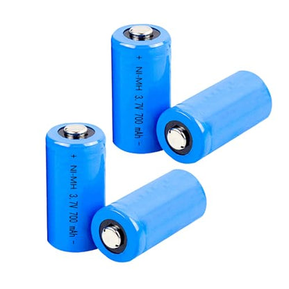 3.7V 700mAh NI-MH Rechargeable Battery Button Top 16 * 34mm Battery for Headlamp,LED Flashlight,Mini Fans,Remote Control, RC Cars, etc.(2Pack,0.63 * 1.34Inch)